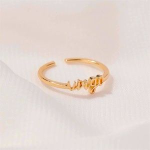 Virgo Boho Minimalist Zodiac Sign Cute Simple Ring